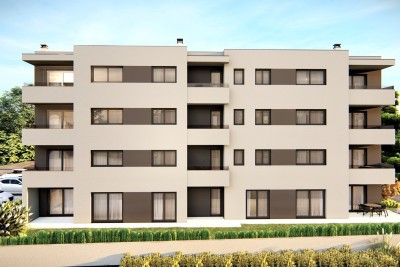 Poreč-Parenzo - appartamento in costruzione di 88 m2 con giardino, due posti auto 1