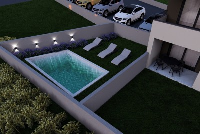 Istra, Poreč okolica, novi stan od 86 m2 s vrtom, 2 parkinga, BAZEN 2